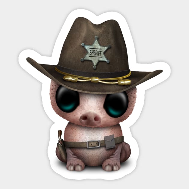 Cute Baby Pig Sheriff Sticker by jeffbartels
